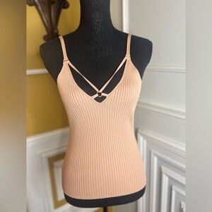 JONATHAN SIMKHAI
Tatiana Rib-Knit Tank Top Ribbed Strappy Tank Top in Nude